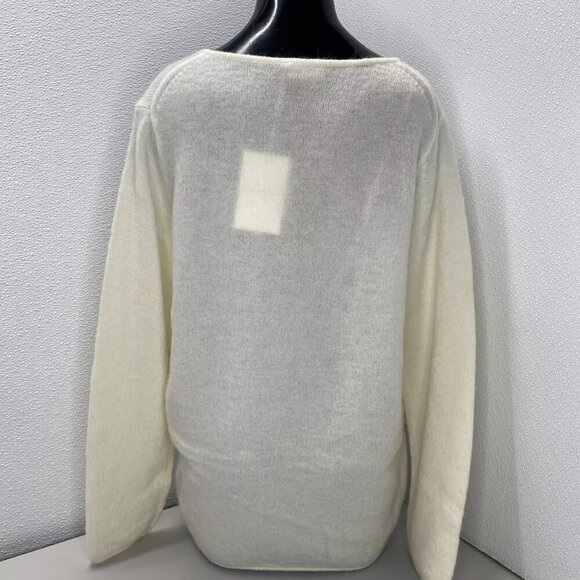 NEW MALENE BIRGER Womens Sweater Ivory Size XS Rhila V-Neck Pullover Long Sleeve - Picture 3 of 11
